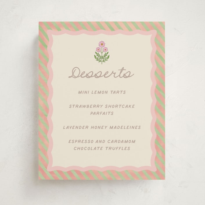 "Botanical maximalism" - Baby Shower Bar Signs in Poppy by Creo Study - Front