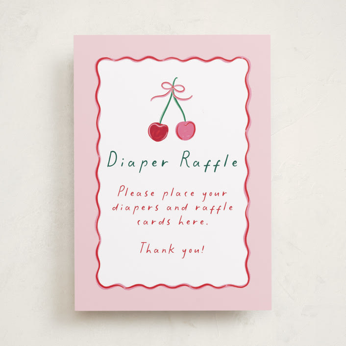 "Cherry Sweet" - Baby Shower Party Signs in Cherry Pie by Erin German - Front