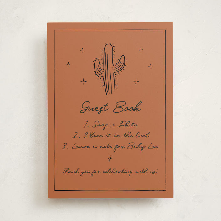 "El Ranchero" - Baby Shower Party Signs in Rust by Ani Somi - Front