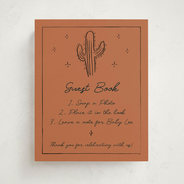 "El Ranchero" - Baby Shower Party Signs in Rust by Ani Somi - Front