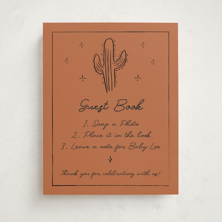 "El Ranchero" - Baby Shower Party Signs in Rust by Ani Somi - Front