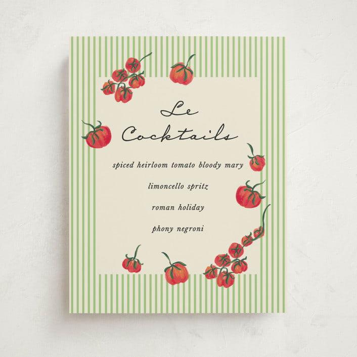 "Petit Pomodoro" - Baby Shower Party Signs in Lime by Jackie Crawford - Front