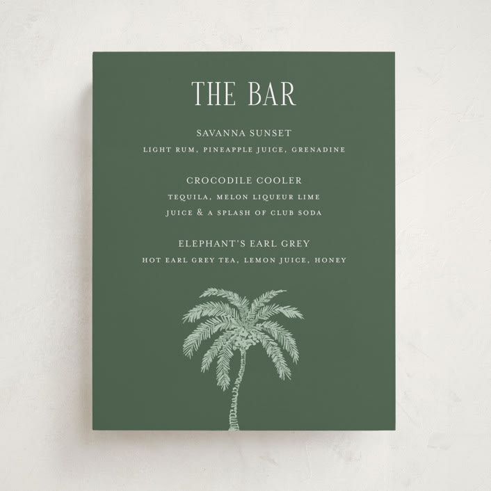 "Safari Toile" - Baby Shower Party Signs in Palm by Jenna Holcomb - Front
