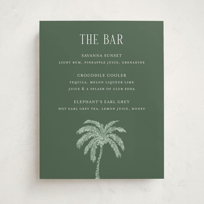 "Safari Toile" - Baby Shower Party Signs in Palm by Jenna Holcomb - Front