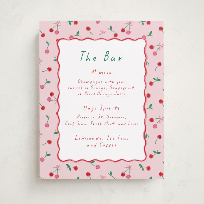 "Cherry Sweet" - Baby Shower Party Signs in Cherry Pie by Erin German - Front