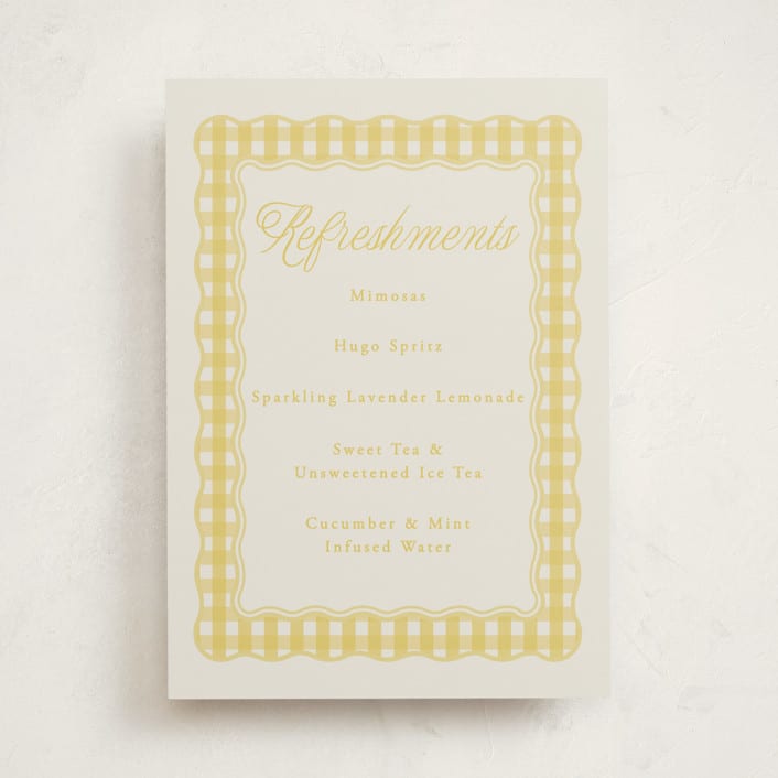 "Scalloped Gingham" - Baby Shower Party Signs in Lemonade by Brianne Larsen - Front