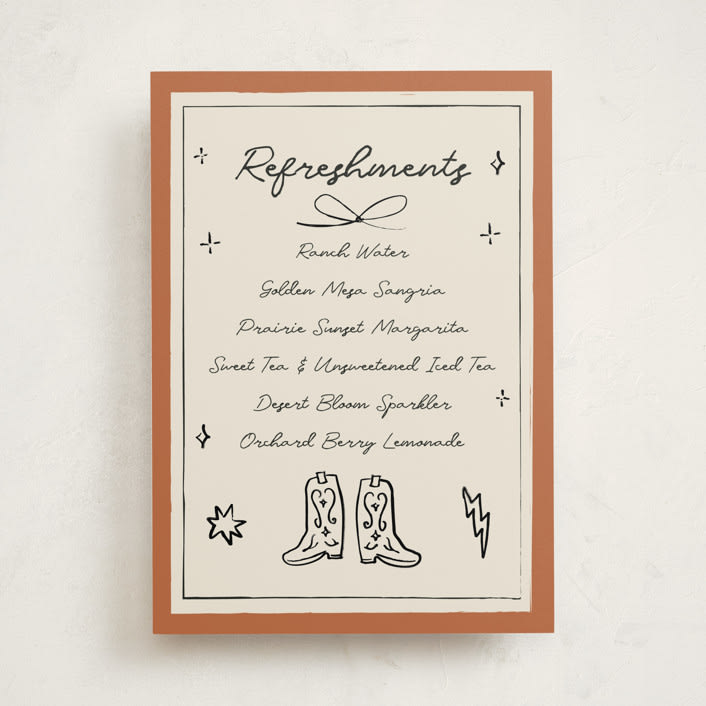 "El Ranchero" - Baby Shower Party Signs in Rust by Ani Somi - Front