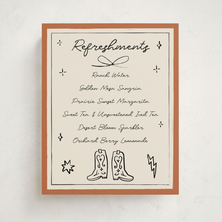 "El Ranchero" - Baby Shower Party Signs in Rust by Ani Somi - Front