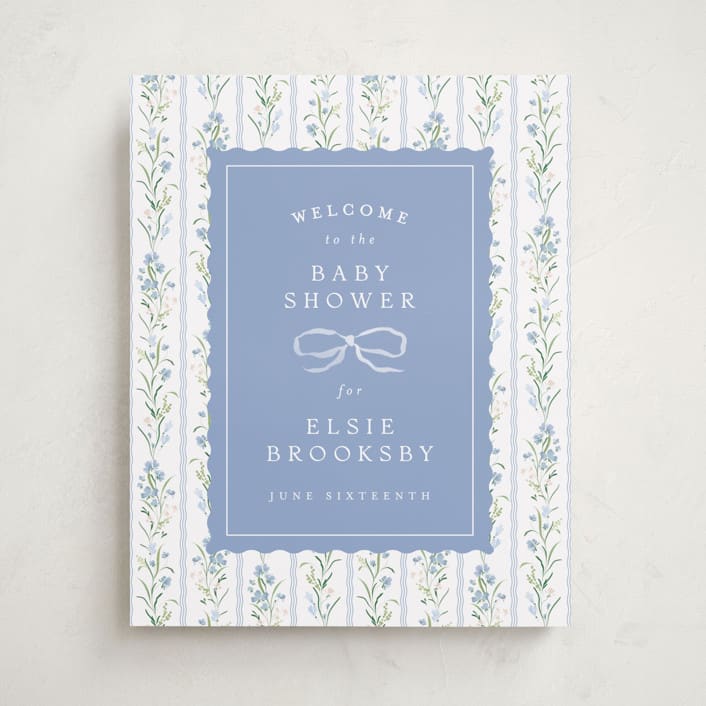 "Dorothy" - Baby Shower Welcome Signs in Cornflower by Erin L. Wilson - Front