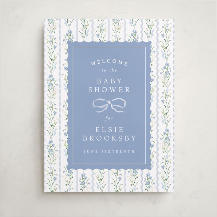 "Dorothy" - Baby Shower Welcome Signs in Cornflower by Erin L. Wilson - Front