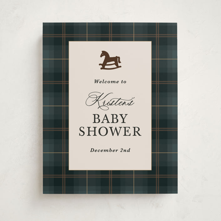 "Wesley" - Baby Shower Welcome Signs in Juniper by Kate Ahn - Front