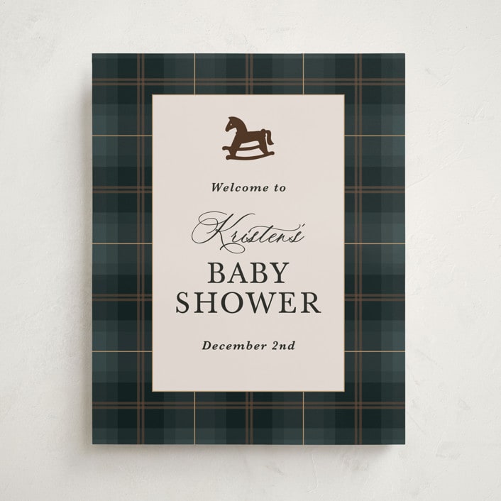 "Wesley" - Baby Shower Welcome Signs in Juniper by Kate Ahn - Front