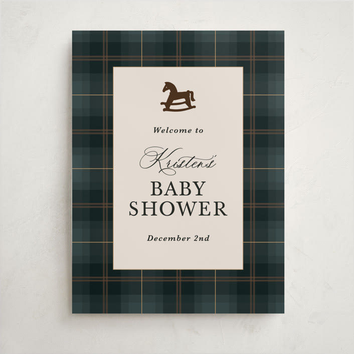 "Wesley" - Baby Shower Welcome Signs in Juniper by Kate Ahn - Front