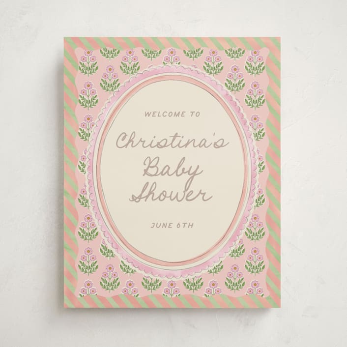 "Botanical maximalism" - Baby Shower Welcome Signs in Poppy by Creo Study - Front