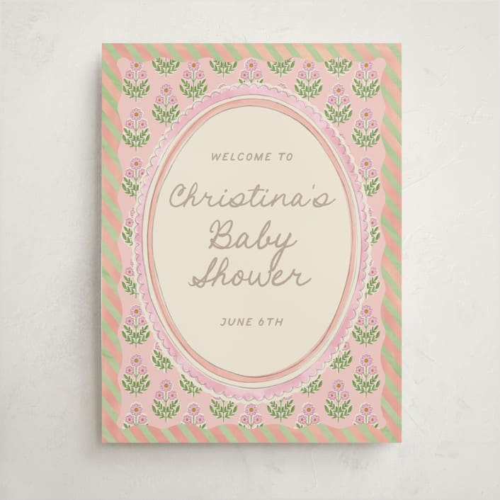 "Botanical maximalism" - Baby Shower Welcome Signs in Poppy by Creo Study - Front