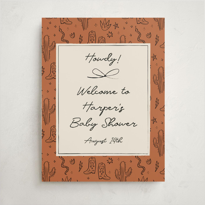 "El Ranchero" - Baby Shower Welcome Signs in Rust by Ani Somi - Front
