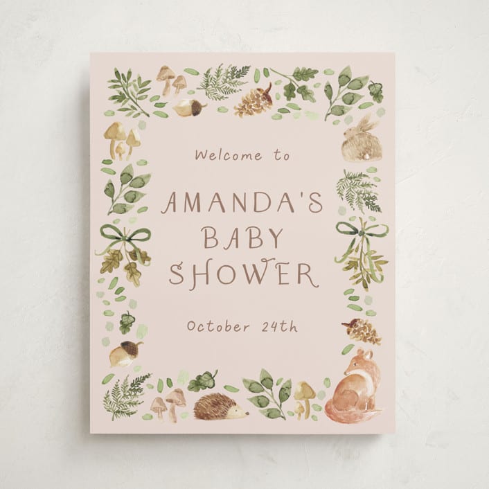 "Forest Baby Shower" - Baby Shower Welcome Signs in Sand by frau brandt - Front