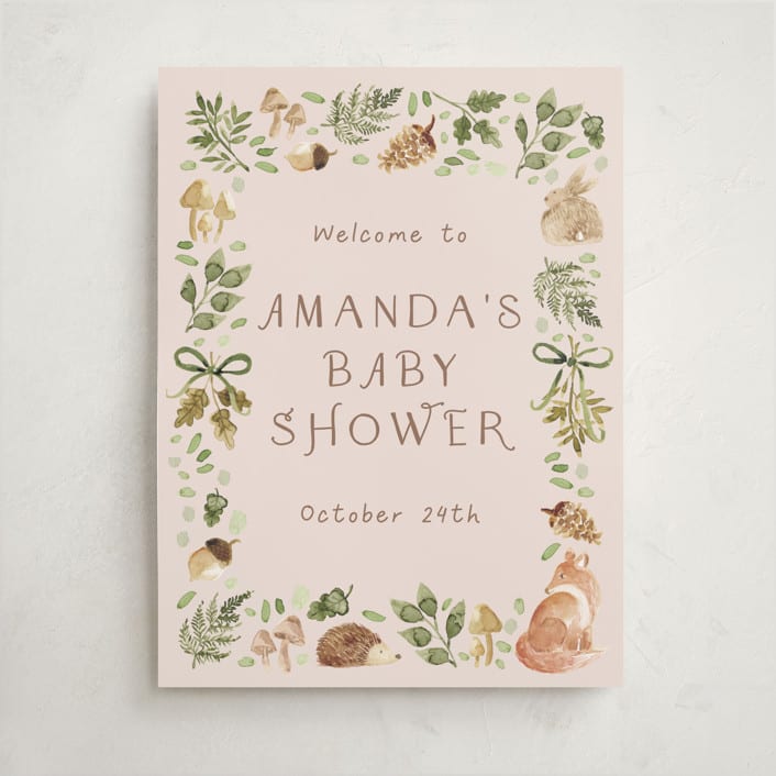 "Forest Baby Shower" - Baby Shower Welcome Signs in Sand by frau brandt - Front