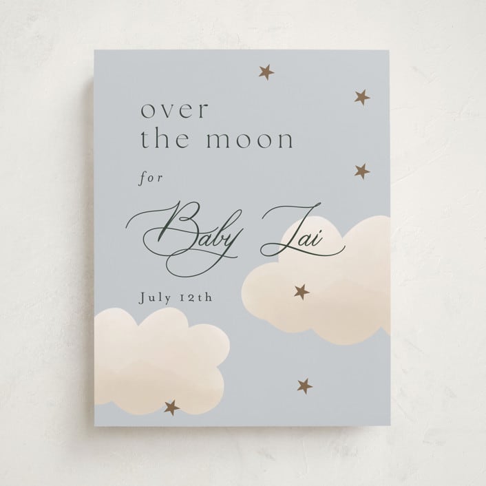 "Twinkle Twinkle" - Baby Shower Welcome Signs in Sky by Joyce Pinheiro - Front