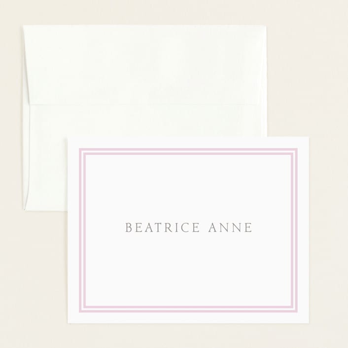 "Frolic" - Birth Announcement Thank You Cards in Ballet Slipper by Megan Davis - Front