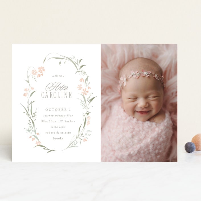 "Dottie" - Birth Announcements in Sweet Pea by Erin L. Wilson - Front