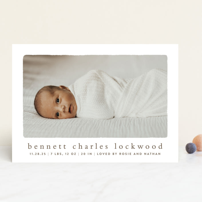 "Rustic" - Birth Announcements in Chestnut by Ekko Studio - Front
