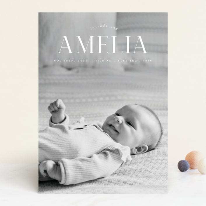 "graceful" - Birth Announcements in Snow by Morgan Kendall - Front