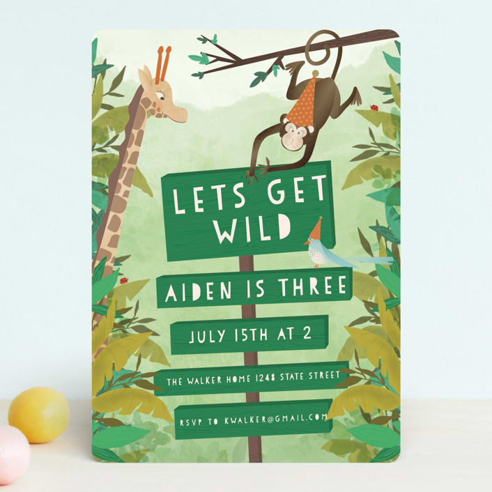 "Jungle View" - Children's Birthday Party Invitations in Jungle by Grace Kreinbrink - Front