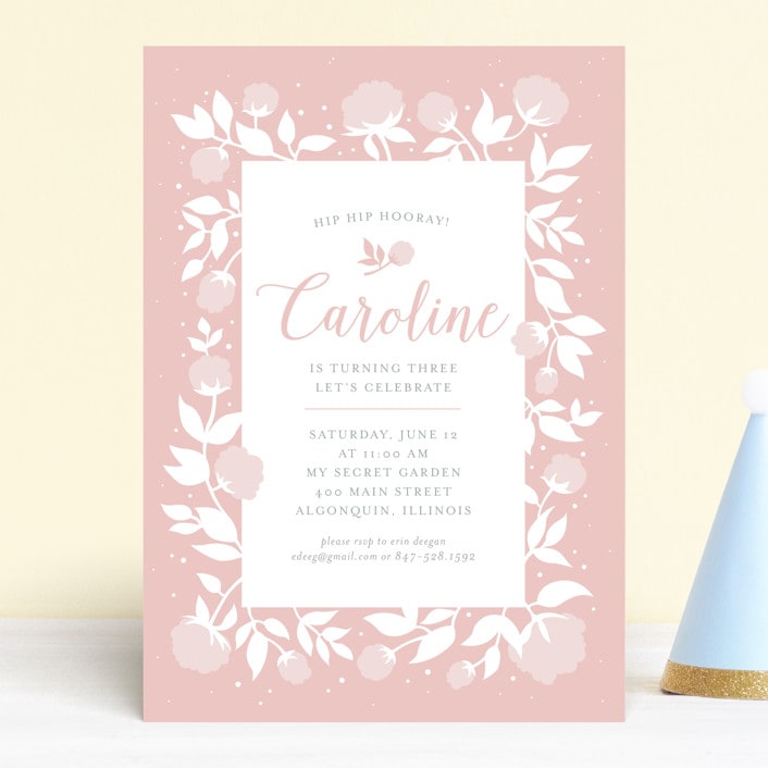 "sweet bloooms" - Children's Birthday Party Invitations in Cupcake by Erin Deegan - Front