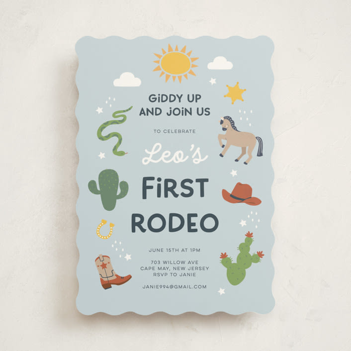 "my friendly rodeo" - Children's Birthday Party Invitations in Sky by peetie design - Front