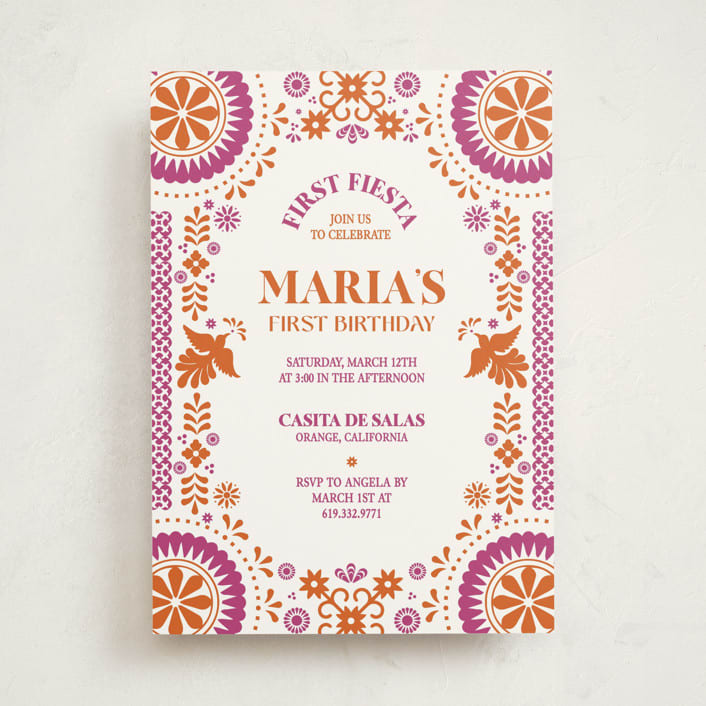 "Let's Fiesta" - Children's Birthday Party Invitations in Gumdrop by Eva Tadros - Front