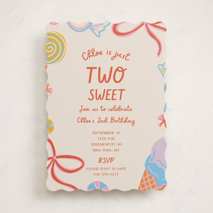 "Super Sweet" - Children's Birthday Party Invitations in Cookie by Lissabeth Anglin - Front