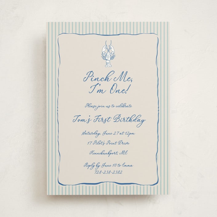 "easide Serenade" - Children's Birthday Party Invitations in Marine by Lucrecia Caporale - Front