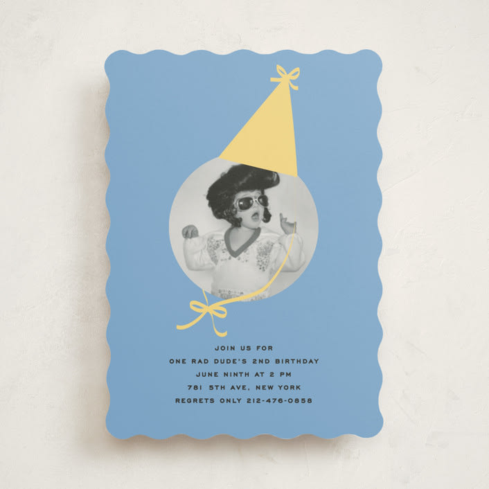 "birthday hat" - Children's Birthday Party Invitations in Lemon by Jennifer Lew - Front