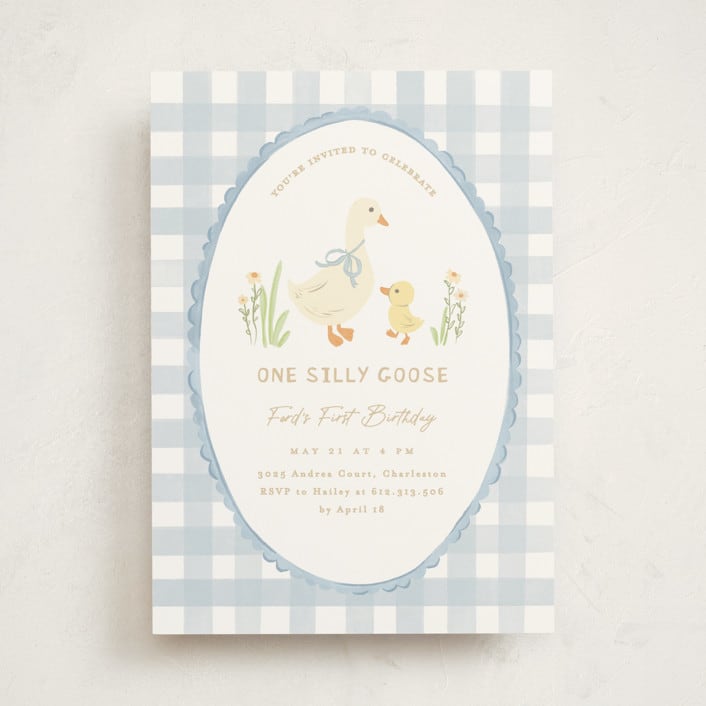 "Vintage goose" - Children's Birthday Party Invitations in Sky by Creo Study - Front
