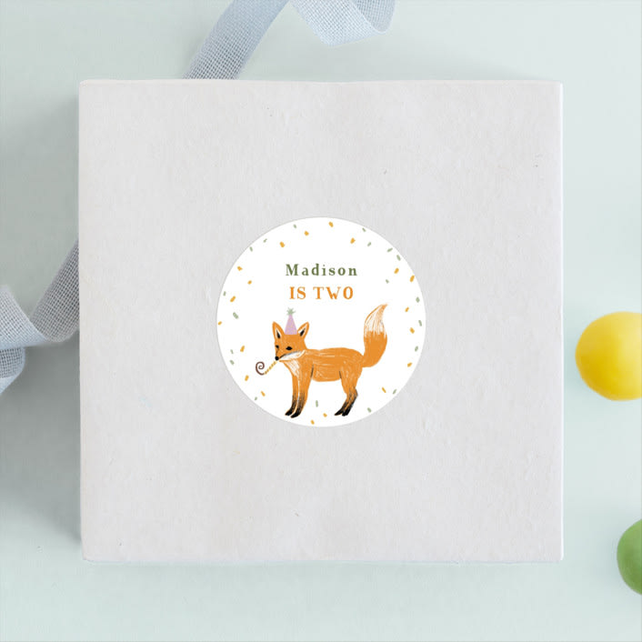 "woodland party animals" - Children's Birthday Party Stickers in Icing by Cass Loh - Front