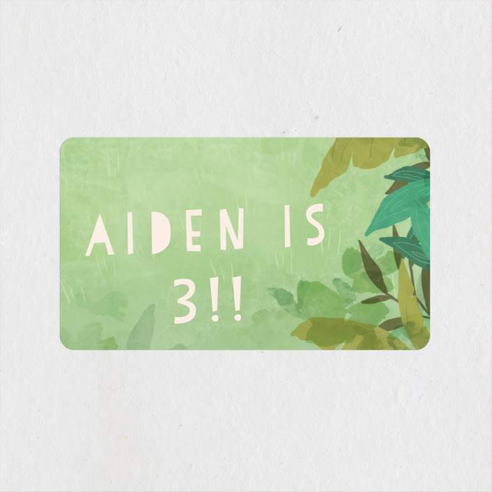 "Jungle View" - Children's Birthday Party Stickers in Jungle by Grace Kreinbrink - Front