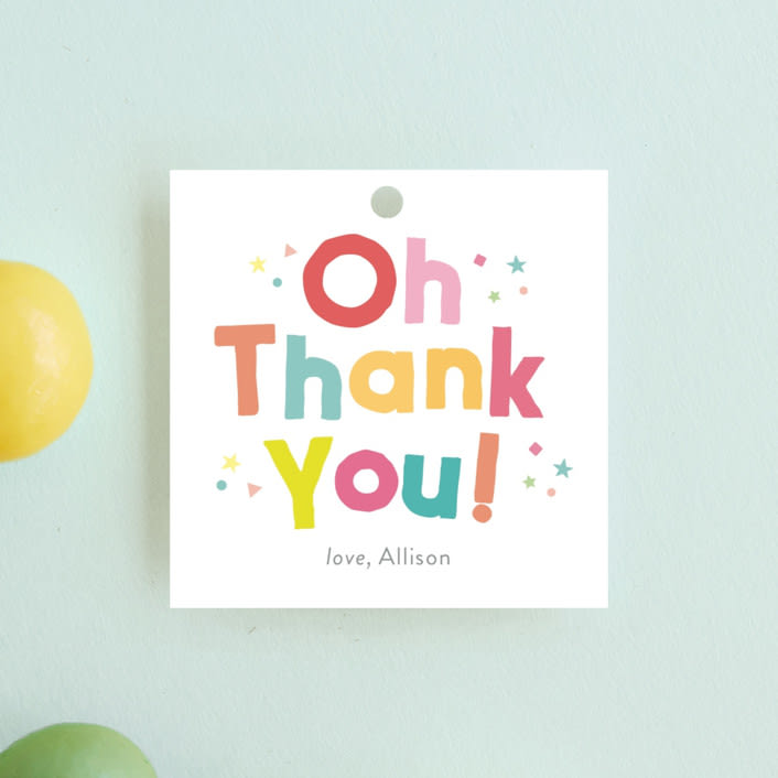 "Happy Day" - Children's Birthday Party Favor Tags in Dandelion by Itsy Belle Studio - Front