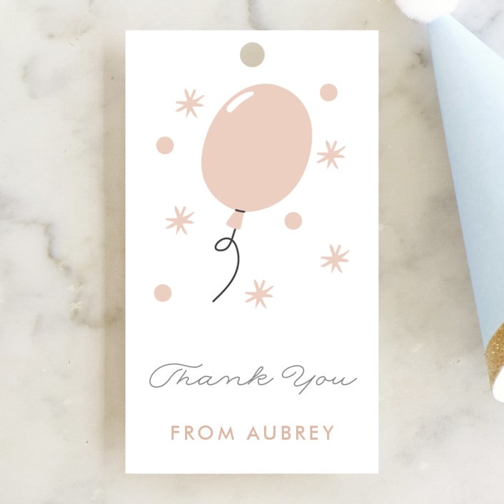 "Glitter & Glam" - Children's Birthday Party Favor Tags in Glittery Gold by Oma N. Ramkhelawan - Front