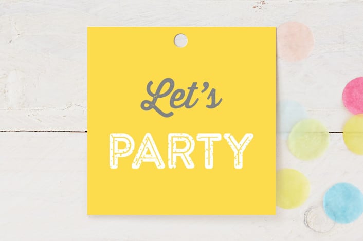 "Just Be" - Children's Birthday Party Favor Tags in Sunshine by Lauren Chism - Front
