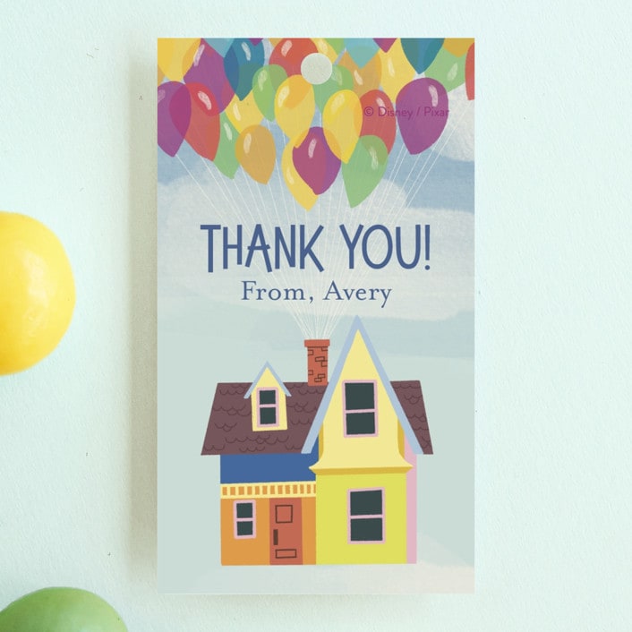 "Disney and Pixar Up! Adventure" - Children's Birthday Party Favor Tags in Sky by Rebekah Canavan - Front