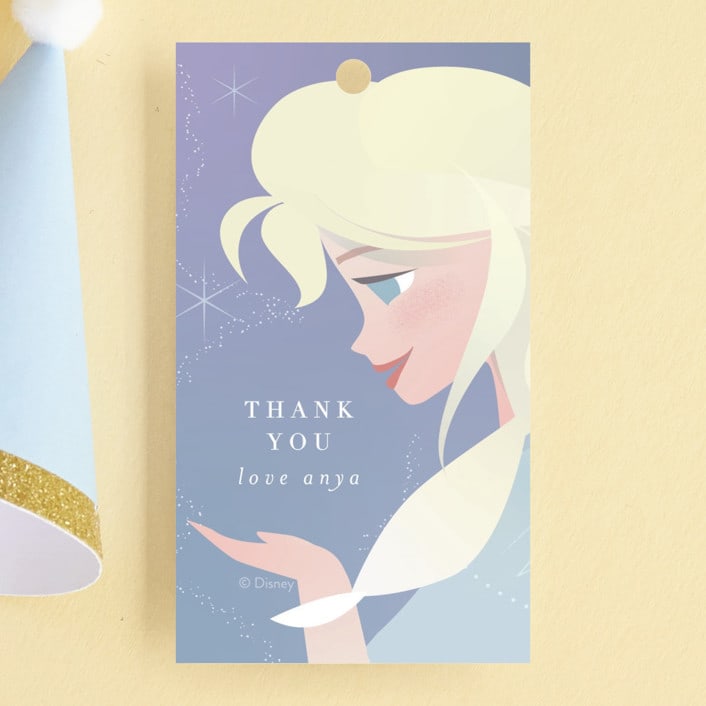 "Disney's Elsa the Snow Queen" - Children's Birthday Party Favor Tags in Frost by Lori Wemple - Front