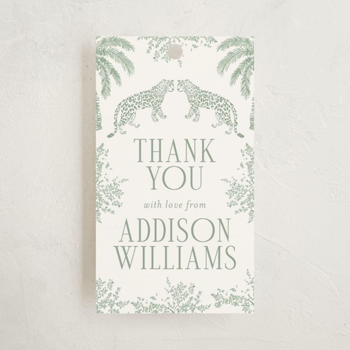 "Safari" - Children's Birthday Party Favor Tags in Palm by Jenna Holcomb - Front