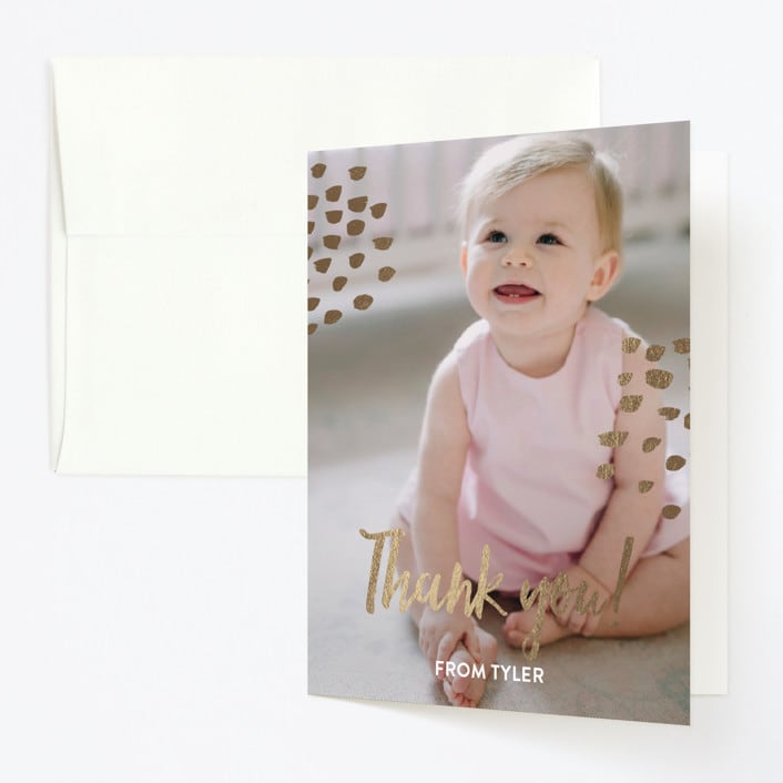 "Wild One!" - Children's Birthday Party Thank You Cards in Snow by Christie Garcia - Front