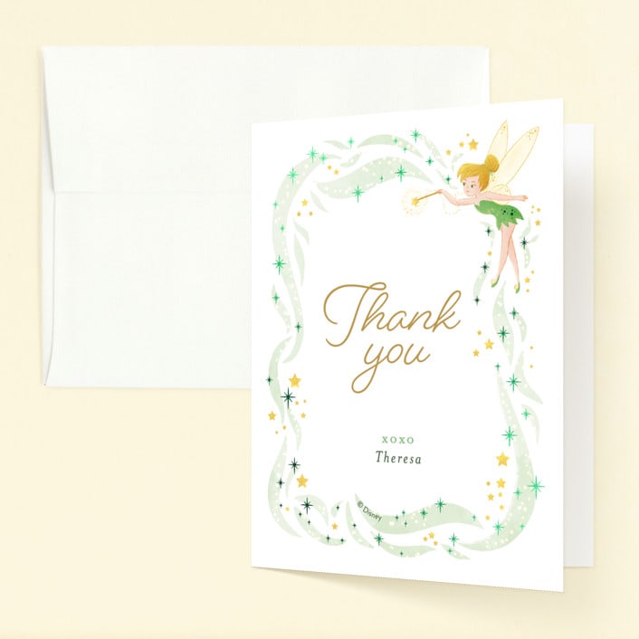 "Disney's Tinkerbell Fairy Stardust" - Children's Birthday Party Thank You Cards in Magic by curiouszhi - Front