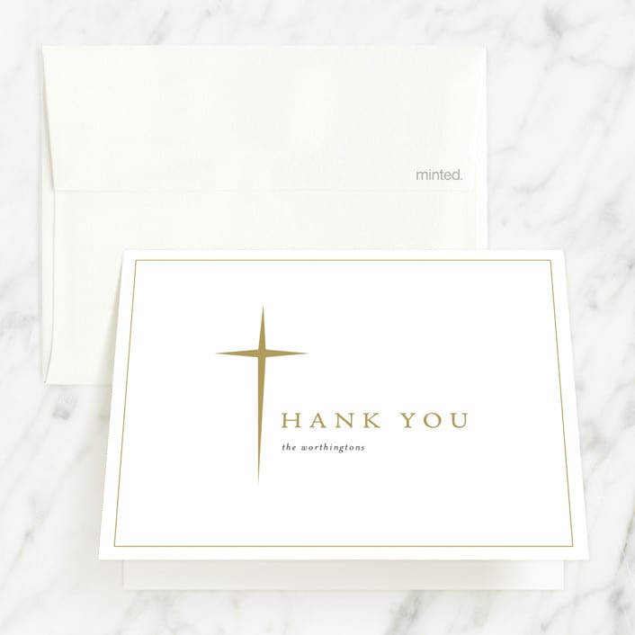 "Simple Faith" - Confirmation Thank You Cards in Mustard by fatfatin - Front
