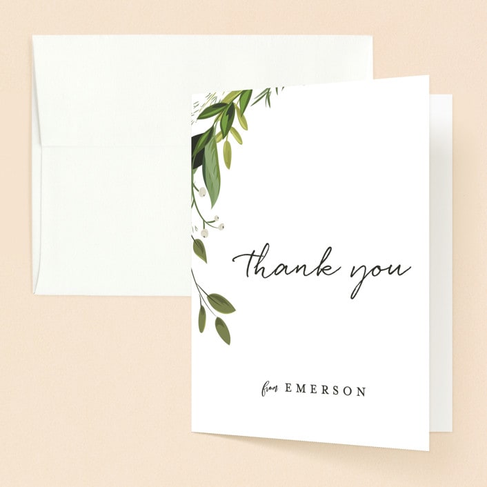 "Vines of Green" - Confirmation Thank You Cards in Fern by Susan Moyal - Front