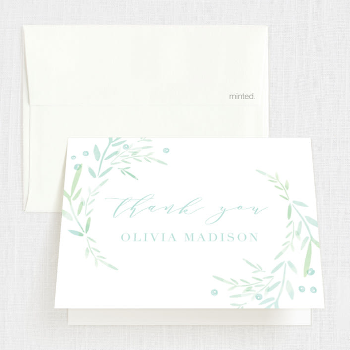 "Garden Frame" - Confirmation Thank You Cards in Sky by Kristie Kern - Front