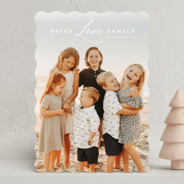 "Happy Faith Family" - Holiday Cards in Snow by Carolyn MacLaren - Front