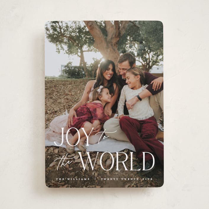"All Joy to the World" - Holiday Cards in Snow by Pixel and Hank - Front